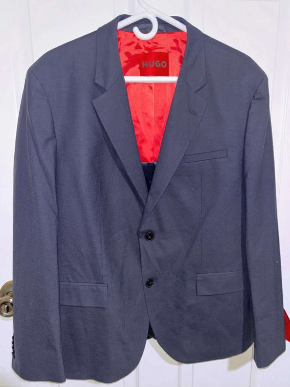 HUGO Navy Sport Coat with Red Interior